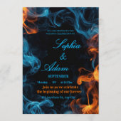 Elegant Dual Flame Wedding Invitation Kaart (Voorkant)