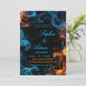 Elegant Dual Flame Wedding Invitation Kaart (Staand voorkant)