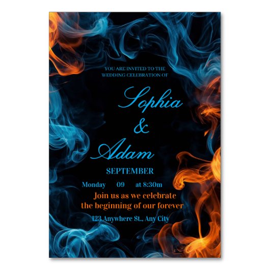 Elegant Dual Flame Wedding Invitation Kaart (Voorkant)