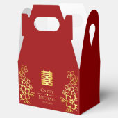Elegant dubbel geluk Chinese trouwflorale Bedankdoosjes (Geopend)