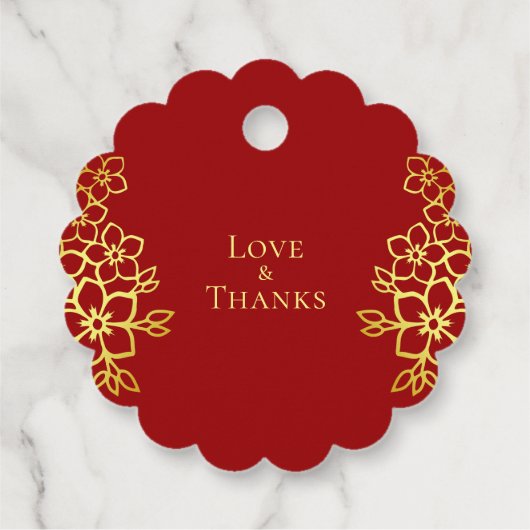 Elegant dubbel geluk Chinese trouwflorale Bedankjes Labels (Achterkant)