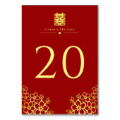 Elegant dubbel geluk Chinese trouwflorale Kaart (Voorkant)