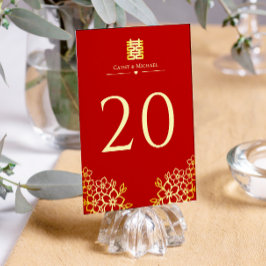 Elegant dubbel geluk Chinese trouwflorale Kaart