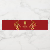 Elegant dubbel geluk Chinese trouwflorale Waterfles Etiket (Enkel label)