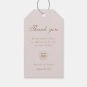 Elegant dubbel geluk Roze Modern Dank je Cadeaulabel (Achterkant)