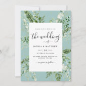 Elegant Duck Egg Eucalyptus Weddenschap Kaart (Voorkant)