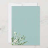 Elegant Duck Egg Eucalyptus Weddenschap Kaart (Achterkant)
