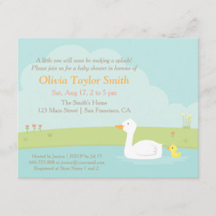 Elegant Duck en Ducking Baby Shower Invitations Kaart