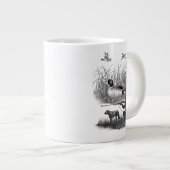 Elegant Duck Hunter Scene Graphic - Natuur en Wil Grote Koffiekop (Voorkant rechts)