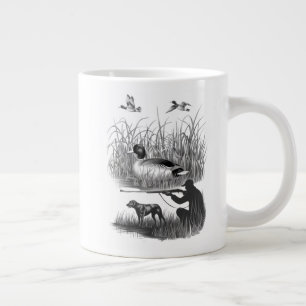 Elegant Duck Hunter Scene Graphic - Natuur en Wil Grote Koffiekop