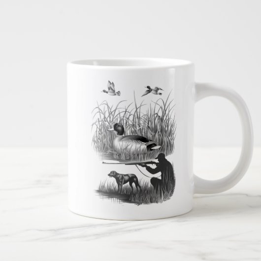 Elegant Duck Hunter Scene Graphic - Natuur en Wil Grote Koffiekop (Rechts)