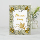 Elegant duif peace gold Kerstmis Kaart (Staand voorkant)