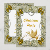 Elegant duif peace gold Kerstmis Kaart (Voorkant / Achterkant)