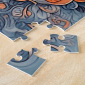 Elegant duivenpaar te midden van ingewikkelde bloe legpuzzel (Zijkant)