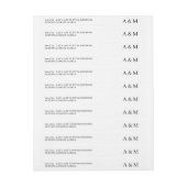 Elegant dun 24x aangepaste bruiloft retour adres (Vel)