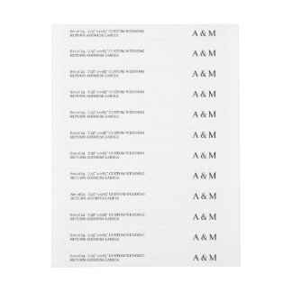 Elegant dun 24x aangepaste bruiloft retour adres