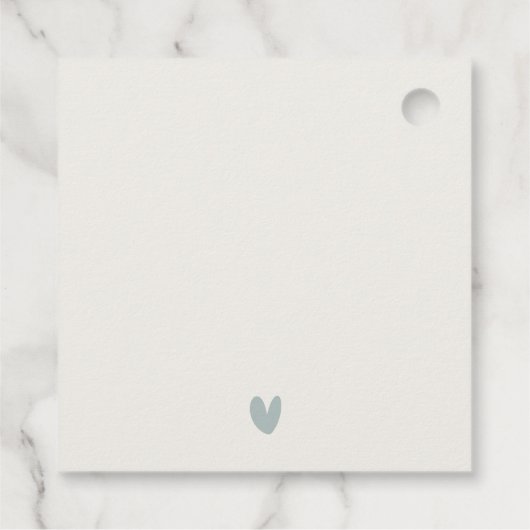 Elegant Dusky Blauwgroen Sailboot Palm Seascape We Bedankjes Labels (Achterkant)