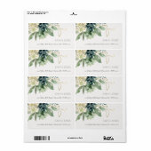 Elegant Dusky Blue Green Succulent Foliage Address Etiket (Full Sheet)