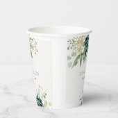 Elegant Dusky Blue Green Succulent Foliage Weddens Papieren Bekers (Rechts)