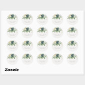 Elegant Dusky Blue Green Succulent Foliage Weddens Ronde Sticker (Vel)