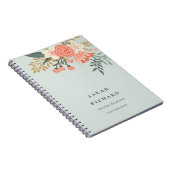 Elegant Dusky Blue Oranje Blush Ambrosia Floral Notitieboek (Rechterzijde)