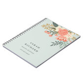 Elegant Dusky Blue Oranje Blush Ambrosia Floral Notitieboek (Linkerzijde)