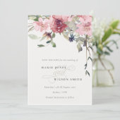 Elegant Dusky Blush Roos Floral Save the Date Kaar Bedankkaart (Staand voorkant)