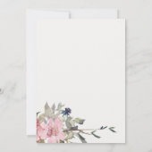 Elegant Dusky Blush Roos Floral Vow Renewal Invite Bedankkaart (Achterkant)
