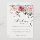 Elegant Dusky Blush Roos Floral Vrijgezellenfeest Bedankkaart (Voorkant)