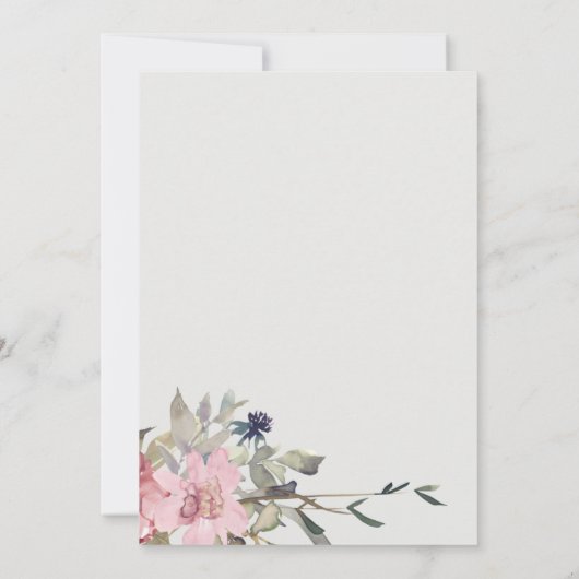 Elegant Dusky Blush Roos Floral Vrijgezellenfeest Bedankkaart (Achterkant)