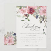 Elegant Dusky Blush Roos Floral Vrijgezellenfeest Bedankkaart (Voorkant / Achterkant)