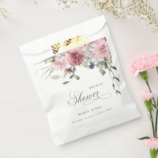 Elegant Dusky Blush Roos Floral Vrijgezellenfeest Bedankzakje (Gezegeld)