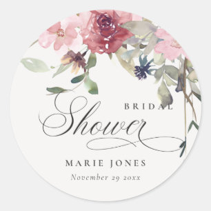 Elegant Dusky Blush Roos Floral Vrijgezellenfeest Ronde Sticker