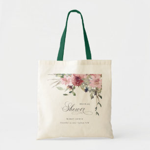 Elegant Dusky Blush Roos Floral Vrijgezellenfeest Tote Bag