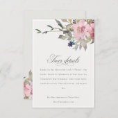 Elegant Dusky Blush Roos Floral Wedding Details Informatiekaartje (Voorkant / Achterkant)