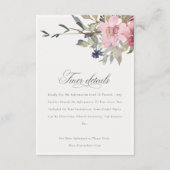 Elegant Dusky Blush Roos Floral Wedding Details Informatiekaartje (Voorkant)