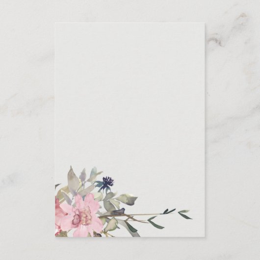 Elegant Dusky Blush Roos Floral Wedding Details Informatiekaartje (Achterkant)