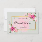 Elegant Dusky Blush Roos modern Floral Savethedate Save The Date (Voorkant)