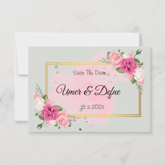 Elegant Dusky Blush Roos modern Floral Savethedate Save The Date (Voorkant)