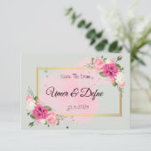 Elegant Dusky Blush Roos modern Floral Savethedate Save The Date (Staand voorkant)