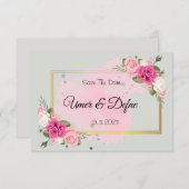 Elegant Dusky Blush Roos modern Floral Savethedate Save The Date (Voorkant / Achterkant)