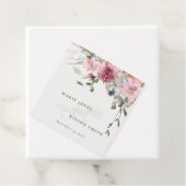Elegant Dusky Blush Roos Wildflower Wedal Wedding Bedankjes Labels (In situ)