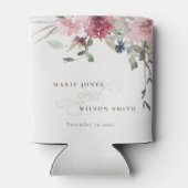 Elegant Dusky Blush Roos Wildflower Wedal Wedding Blikjeskoeler (Achterkant)
