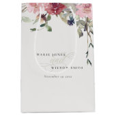 Elegant Dusky Blush Roos Wildflower Wedal Wedding Medium Cadeauzakje (Voorkant)