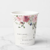 Elegant Dusky Blush Roos Wildflower Wedal Wedding Papieren Bekers (Voorkant)