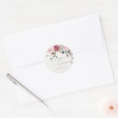 Elegant Dusky Blush Roos Wildflower Wedal Wedding Ronde Sticker (Envelop)