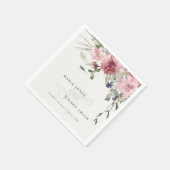 Elegant Dusky Blush Roos Wildflower Wedal Wedding Servet (Hoek)