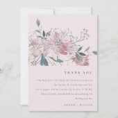Elegant Dusky Blush Waterverf Bloemen Bruiloft Bedankkaart (Voorkant)