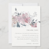 Elegant Dusky Blush Waterverf Bloemen Bruiloft Bedankkaart (Voorkant)