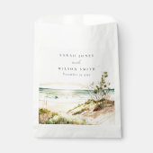Elegant Dusky Coastal Beach Sun Seascape Wedding Bedankzakje (Voorkant)